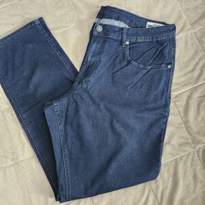 Men's Dark Blue Denim Jeans - Classic Straight Fit